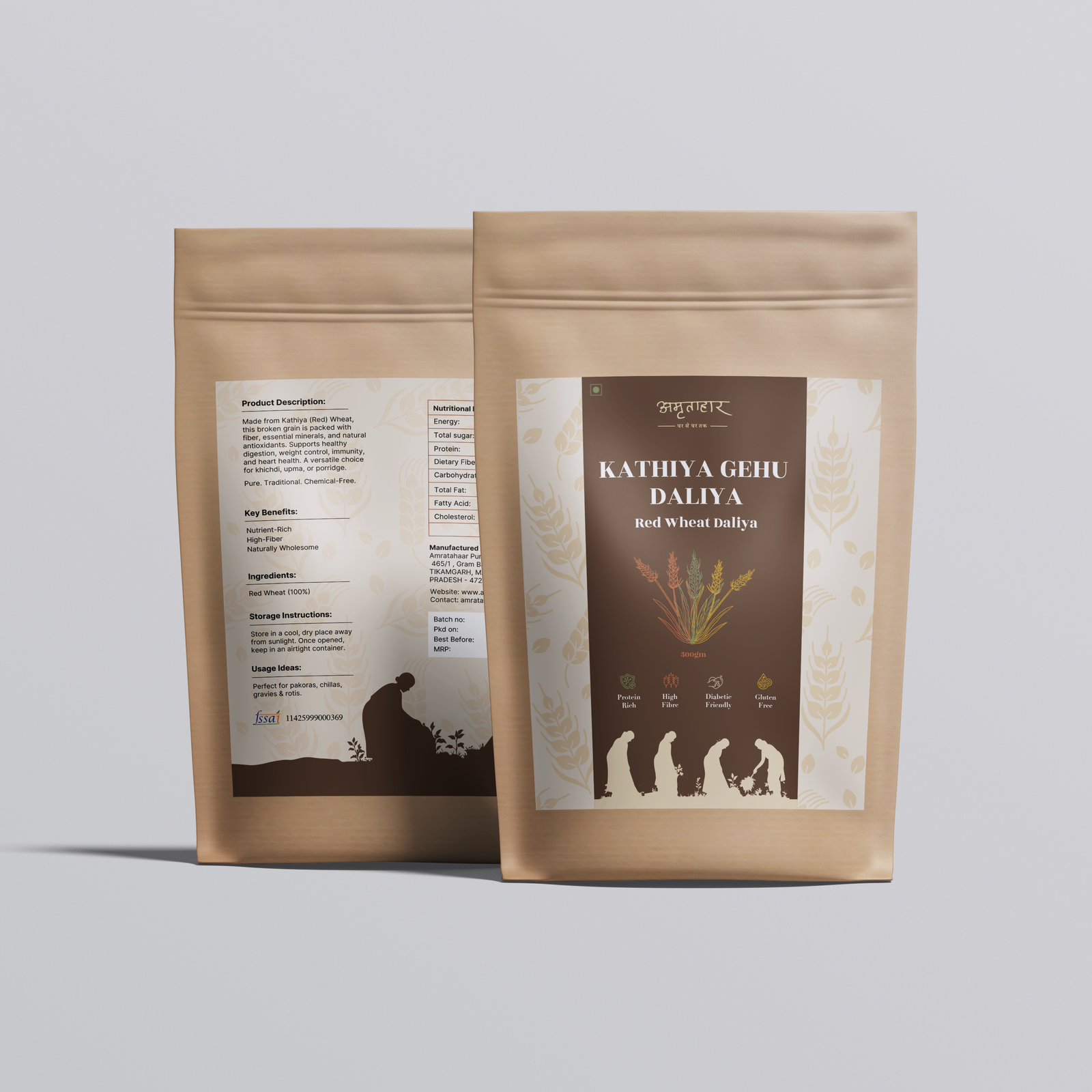 Red Wheat (Kathiya Gehu) Daliya