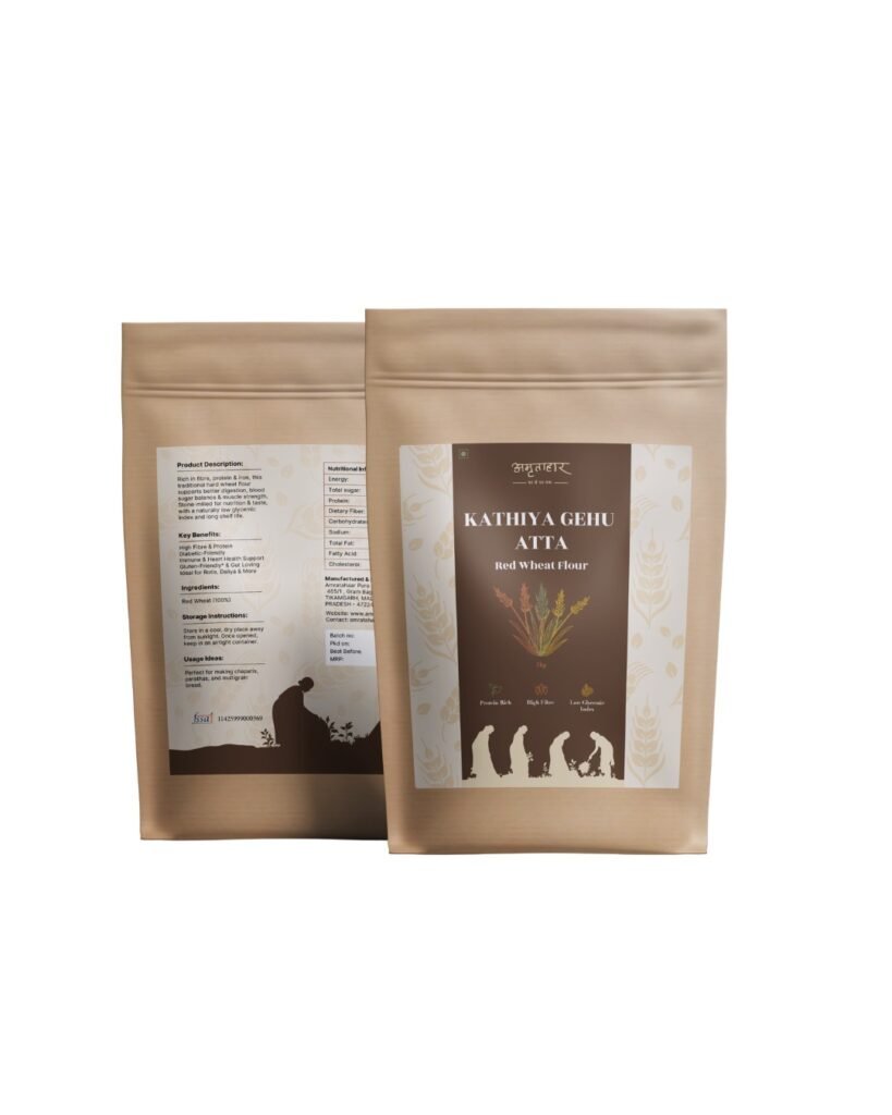 Kathiya Gehu Atta - Transparent Background Kathiya Gehu Red Wheat Atta - unrefined flour rich in protein and fiber